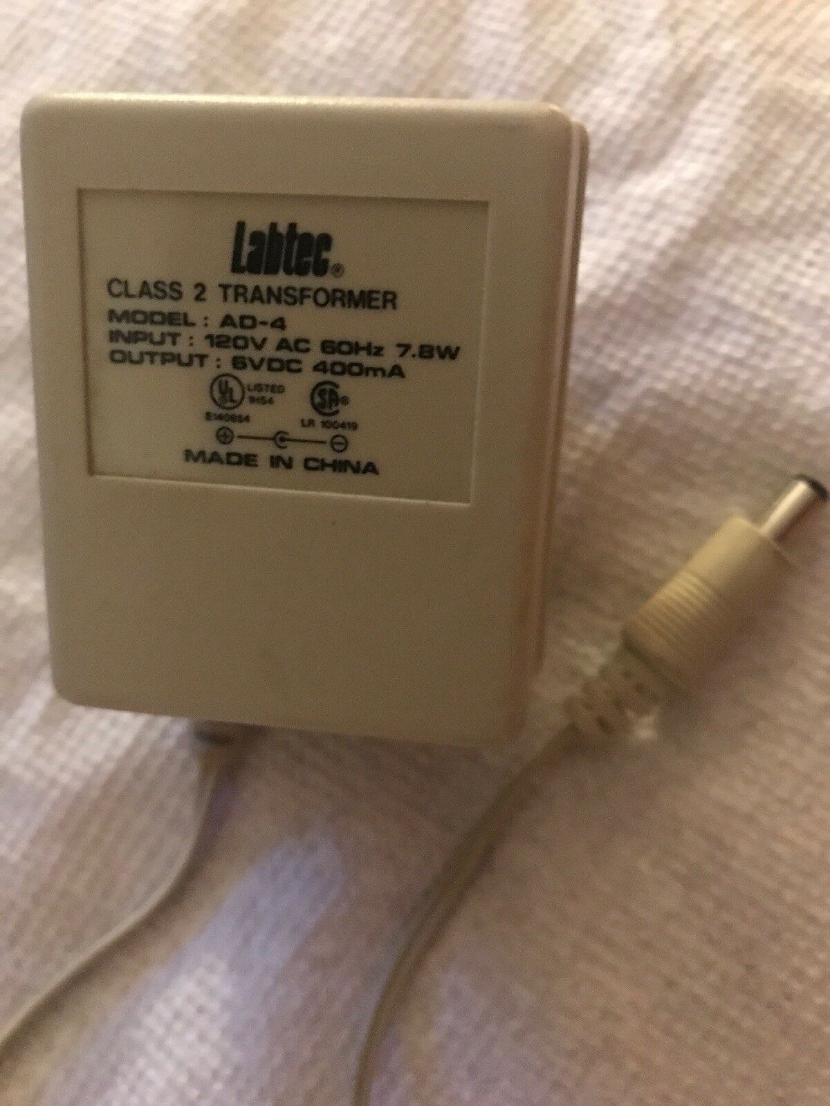 New 6V 400mA Labtec AD-4 Class 2 Transformer Power Supply Ac Adapter